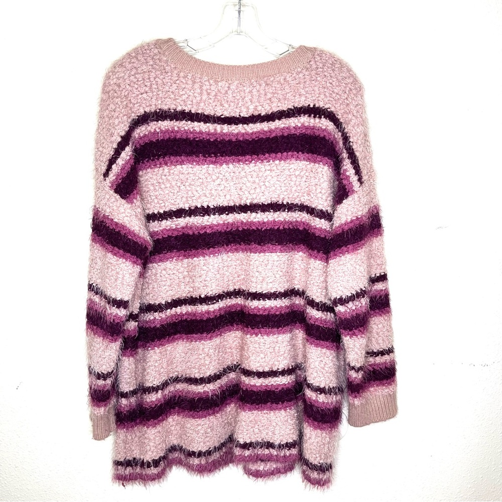 Torrid striped eyelash Fuzzy sweater pullover Sz 2X drop shoulder pullover - Picture 3 of 7